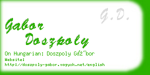 gabor doszpoly business card